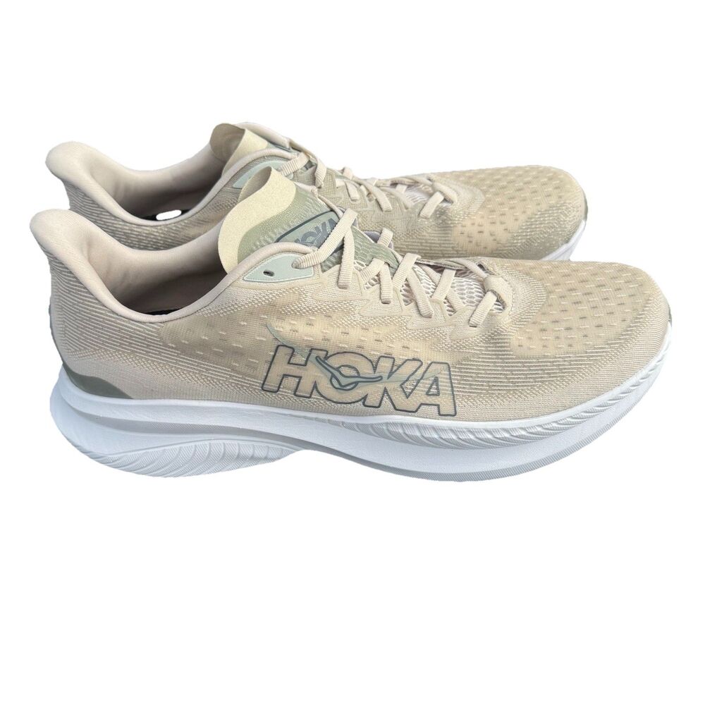 NEW HOKA Mach 6 Men’s Running Shoes Size 14 Oat Milk Barley No Box